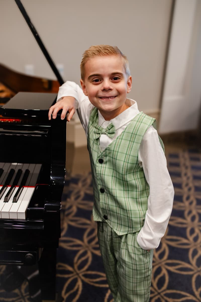 A Lively Keys student performing at the seasonal recital